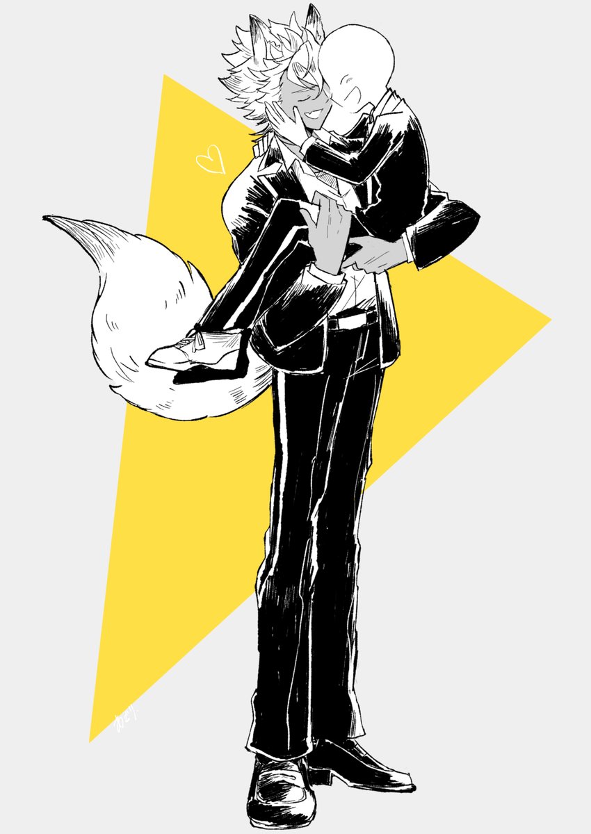animal ears tail carrying fox tail fox ears pants formal  illustration images