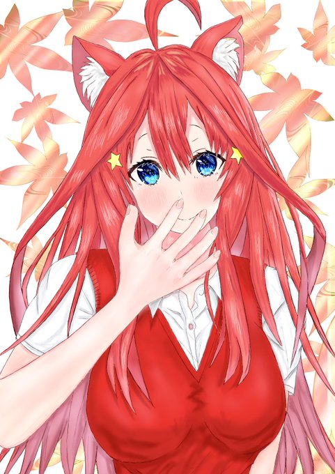 ベビコさんがTwitterに投稿した中野五月(五等分の花嫁)のイラスト。