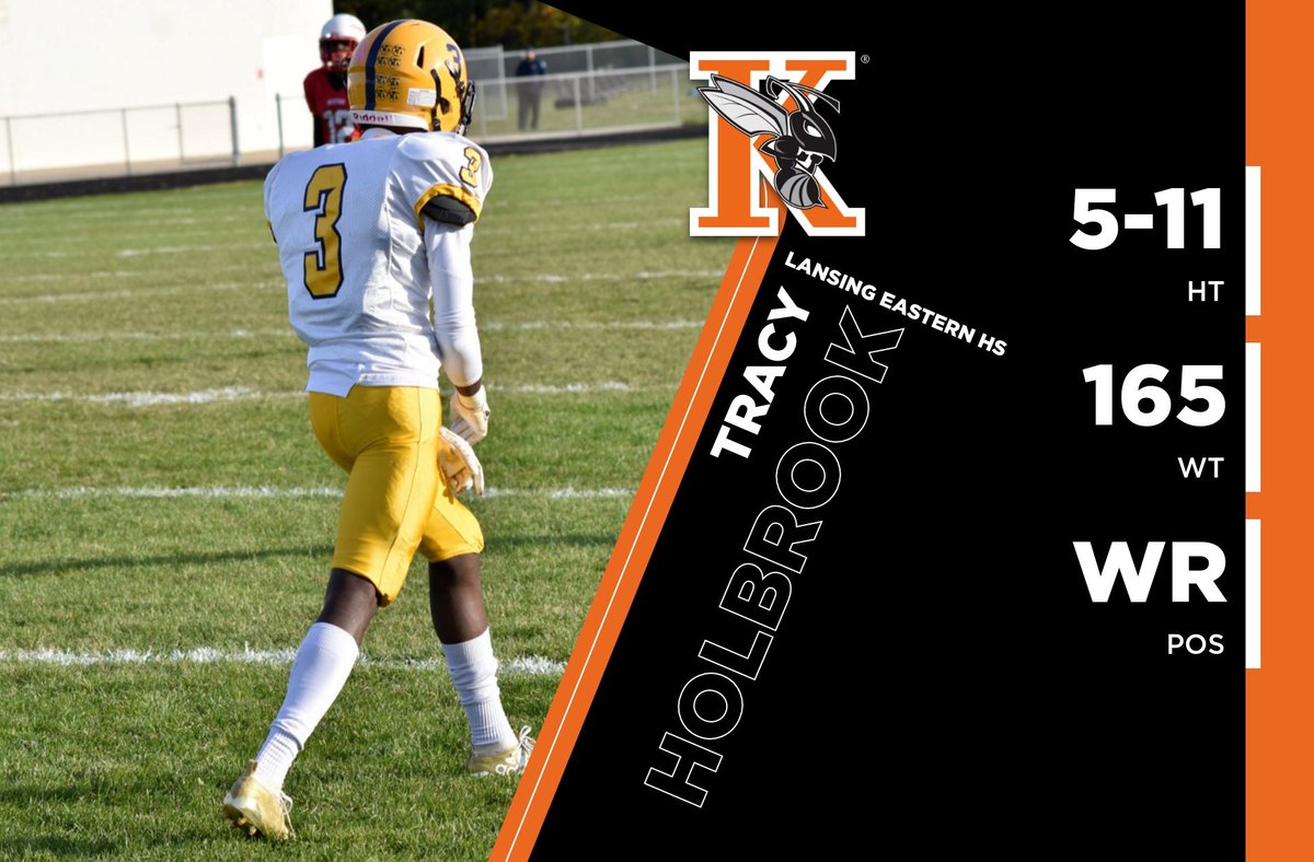 KzooFootball's tweet photo. We are excited to welcome Tracy Holbrook, a wide receiver, from Lansing Eastern High School (@easternquakers) to the Hornet football family! #SwarmTheDay #Hornets @TracyHolbrook03 https://t.co/b8pNtIYno5