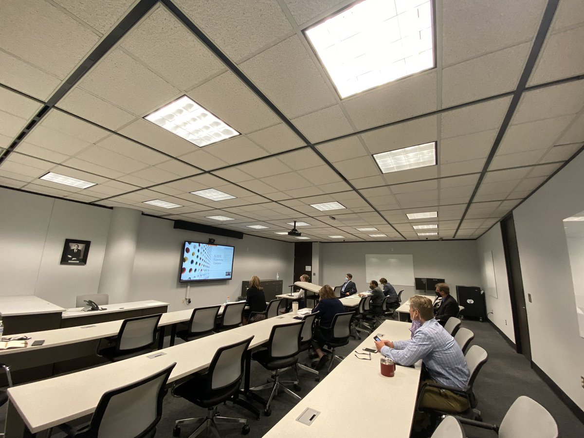 egmackey's tweet photo. This morning, we [virtually] met with superintendents around the state.  We provided an update on funding and allowable use of CRF.  We also answered questions and provided clarification on various topics related to the reopening schools. https://t.co/zseImrv4qF