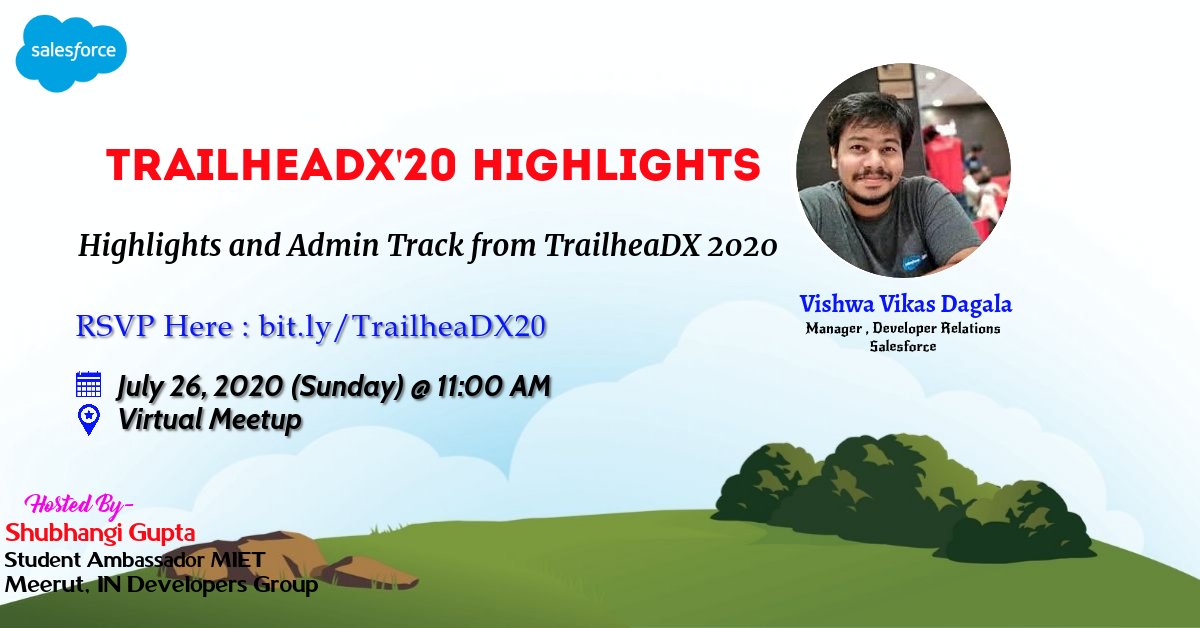 Shubhangi Gupta (@shubhangi_sfdc) on Twitter photo Hey guys here we are with another event #TDX20Highlights with <a href="/mittuvikas/">Vishwa Vikas Dagala</a> Do not forget to RSVP here bit.ly/TrailheaDX20 🎉❤ <a href="/amandabauman/">Amanda Bauman</a> <a href="/aviralagarwal2/">it's @aviralsf now</a> <a href="/MeganPTweets/">Megan Petersen</a> <a href="/trailhead/">Trailhead</a> <a href="/digitalbhardwaj/">Shubham Bhardwaj 🇮🇳</a> <a href="/uditranaSFDC/">Udit Rana</a> <a href="/MeerutSFDCDG/">Meerut Salesforce DG</a> <a href="/SalesforceDevs/">Salesforce Developers</a> <a href="/Badal_4/">Badal Chaudhary</a> <a href="/idivygupta/">Divy Gupta 🇮🇳</a> <a href="/JollyPaarth/">Paarth Jolly</a> Hey guys here we are with another event #TDX20Highlights with <a href="/mittuvikas/">Vishwa Vikas Dagala</a> Do not forget to RSVP here bit.ly/TrailheaDX20 🎉❤ <a href="/amandabauman/">Amanda Bauman</a> <a href="/aviralagarwal2/">it's @aviralsf now</a> <a href="/MeganPTweets/">Megan Petersen</a> <a href="/trailhead/">Trailhead</a> <a href="/digitalbhardwaj/">Shubham Bhardwaj 🇮🇳</a> <a href="/uditranaSFDC/">Udit Rana</a> <a href="/MeerutSFDCDG/">Meerut Salesforce DG</a> <a href="/SalesforceDevs/">Salesforce Developers</a> <a href="/Badal_4/">Badal Chaudhary</a> <a href="/idivygupta/">Divy Gupta 🇮🇳</a> <a href="/JollyPaarth/">Paarth Jolly</a>