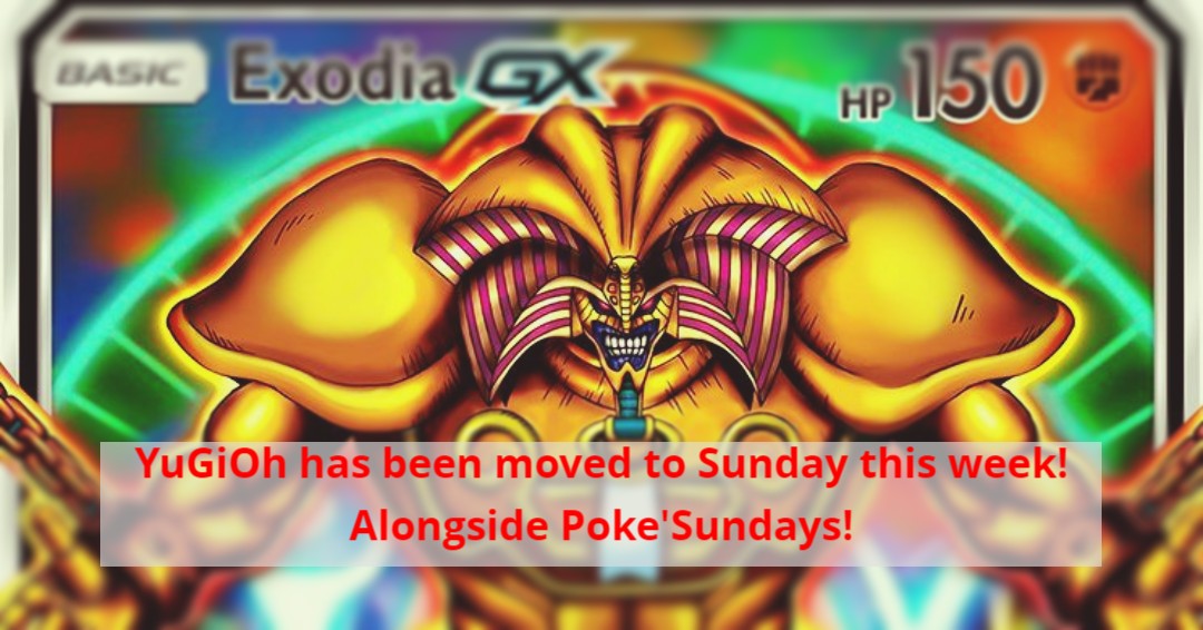 KingFandom3's tweet photo. Our YuGiOh tournament has been moved fromSaturday to Sunday.  Our Case Tournament for Saturday is going to be running for awhile, so we've decided to mash together YuGiOh and Pokemon!  See everyone there! #kingfandom #yugioh #pokemon #weeklytournament #pokemonyugioh #update https://t.co/PFcDHsIB4n