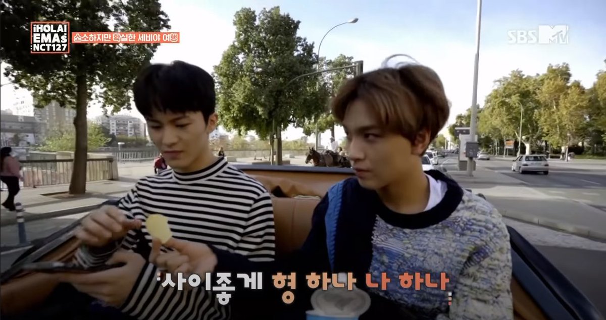 Bonus! Some haven’t watched this: SBSMTV HOLA! EMA: There's a cute scene where Haechan opened his pringles and offered some to Mark <3