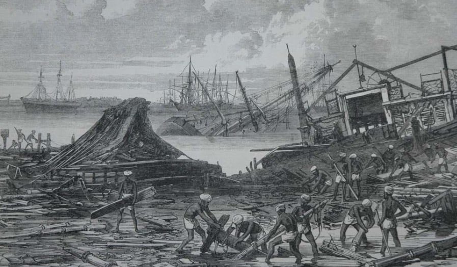 Indeed, the very word “cyclone” was coined by Henry Piddington to describe this monstrous storm that hit the Coringa port in 1839, which killed 20000 people and which caused waves 12 meters (40 feet) high. It was one of the worst natural disasters ever. https://historycollection.com/12-historys-remarkable-natural-disasters/11/