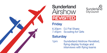 SunAirshow's tweet photo. We're counting down to Sunderland Airshow Revisited this weekend! Here are the highlights, make sure they're in your diary so you don't forget to tune in! https://t.co/EcqnCVE681