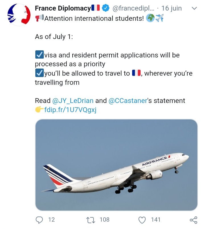 AlexLopezzzzzz's tweet photo. Les étudiants algériens acceptés par les établissements français demandent une autorisation dérogatoire pour entrer en France comme cela a été déclaré par 
@JY_LeDrian et @CCastaner en début juin 
@CampusFrance 

#ouvrez_nous_les_frontières_visa_campusFranceAlgérie2020 https://t.co/2hlvpao1hY