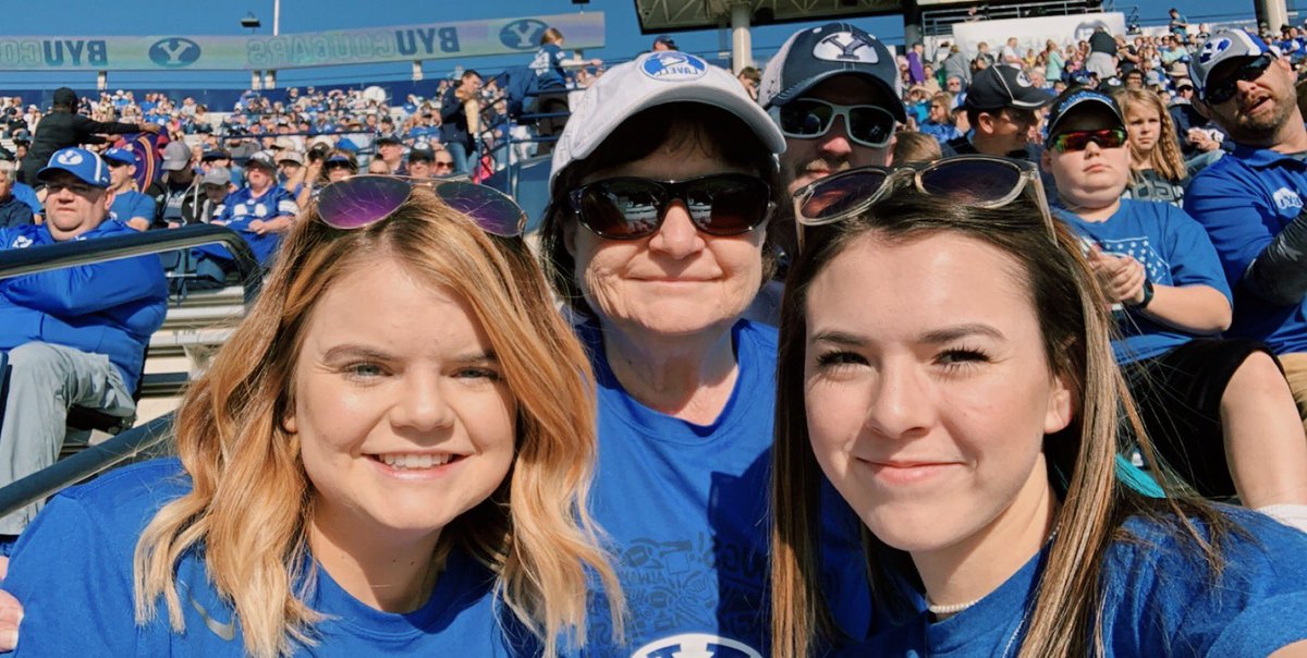 I’ve been going to BYU games since I came out of the womb. She loved BYU more than anything, and was one of the BEST football game buddies. She loves those  @BYUfootball boys like they’re her own