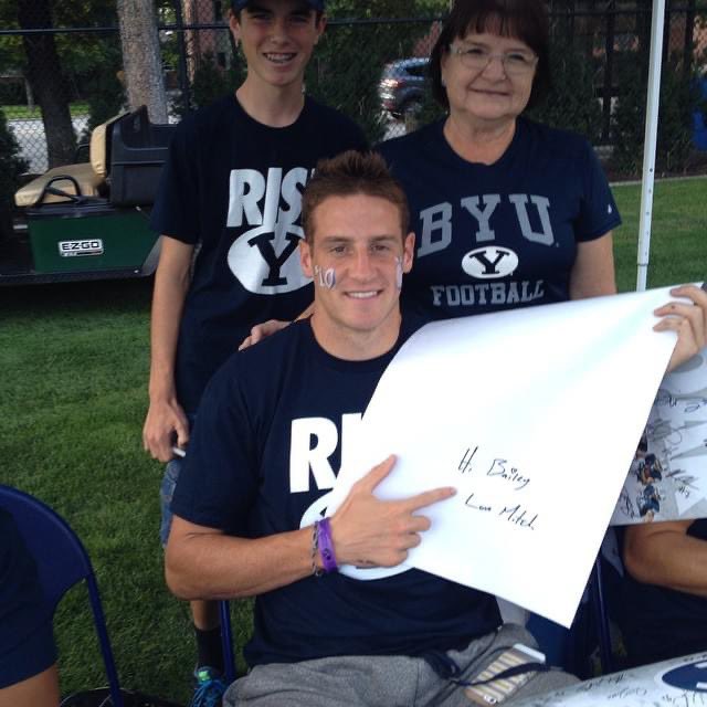 One time when I was 16, I had a huge crush on Mitch Mathews so she tracked him down at football event and got a personalized poster just for me. And then a hat a few months later 