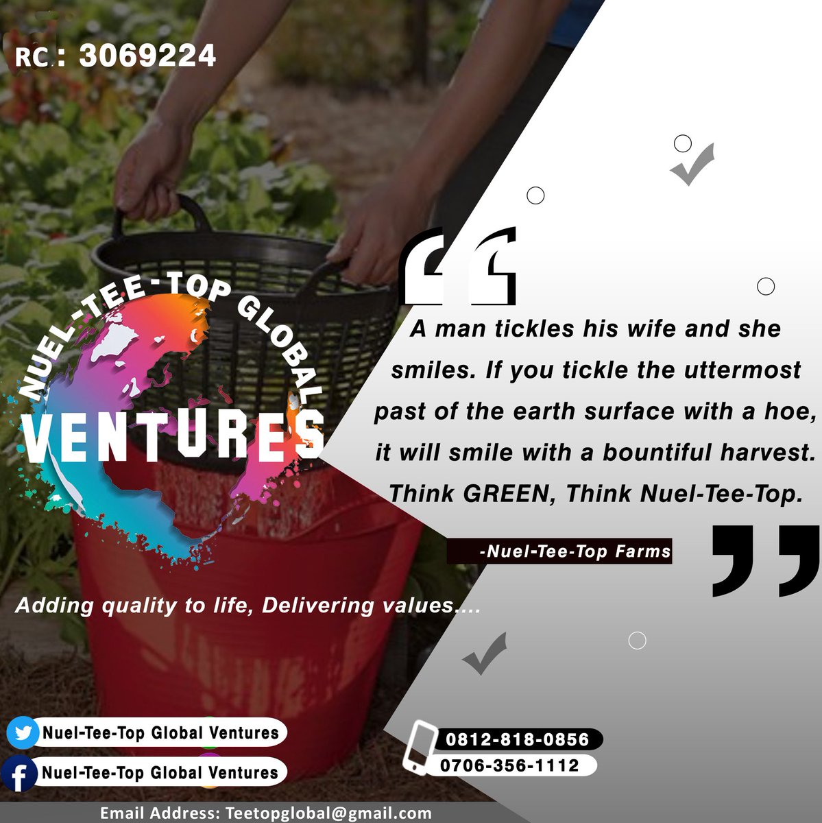 tee_ventures's tweet photo. Still in the planting season.. Think green, think Nuel-Tee-Top Agro-Farm. 
#bbnajia2020 #LayconVerified #Chat2ChopWithAmaka #LayconOurAristotle #OdogwuOzo https://t.co/r7nVFphr9M