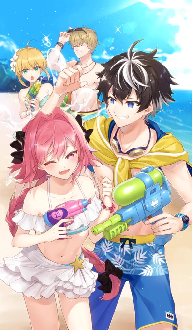 アストルフォの水着がめちゃくちゃめちゃくちゃめちゃくちゃ可愛くてエッチなエクステラリンクをよろしく(シャルアス浴びてくれ) 