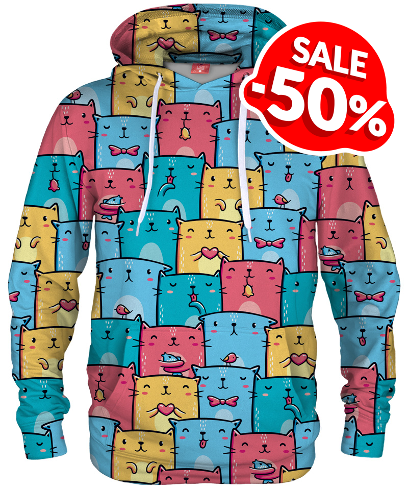 live_heroes's tweet photo. Hoodie full of cute, colorful cats: Colorful Cats Pattern 😻 
🛍️👉 https://t.co/EYmikEE4iY  
Check our offer: all products are -50%!🔥🔥 

#liveheroes #fullprint #alloverprint #hoodie #cats #catspattern #catlovers #fashion #sale #discount #hotprices https://t.co/d6O7seTjSE