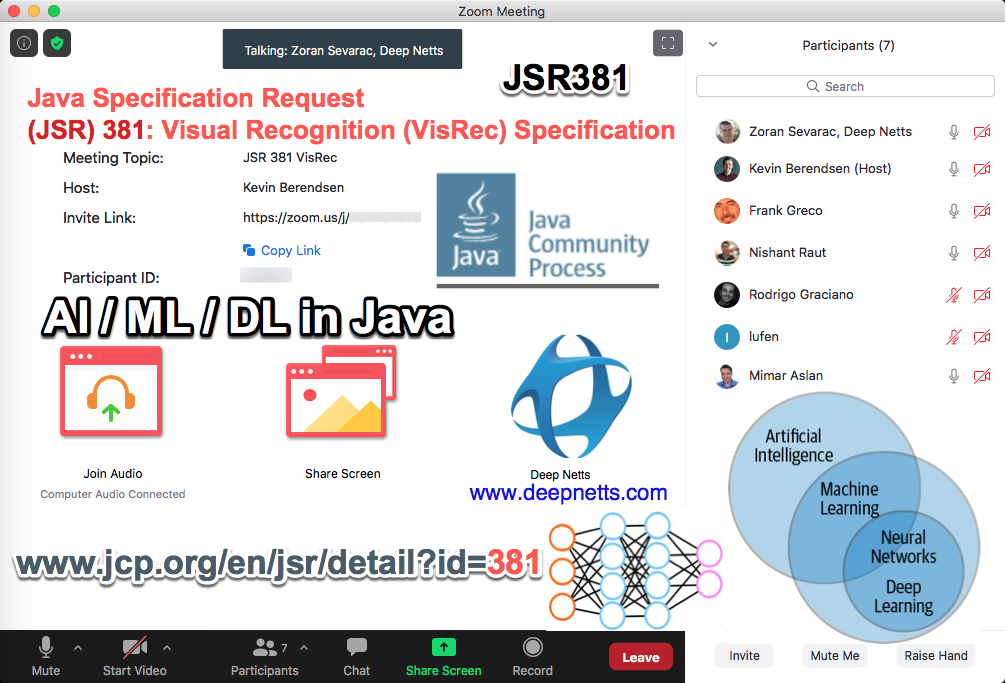 mimaraslan's tweet photo. Weekly #JSR381 Visual Recognition(#VisRec) Status Meeting Minutes
1- We have completed about our JSR381 specification.
2- We will submit JSR Public Review paperwork to JCP (Java Community Process)
3- We have decided to organize online presentations for JSR381
#AI #ML #DL in #Java https://t.co/Tw70ruJddZ