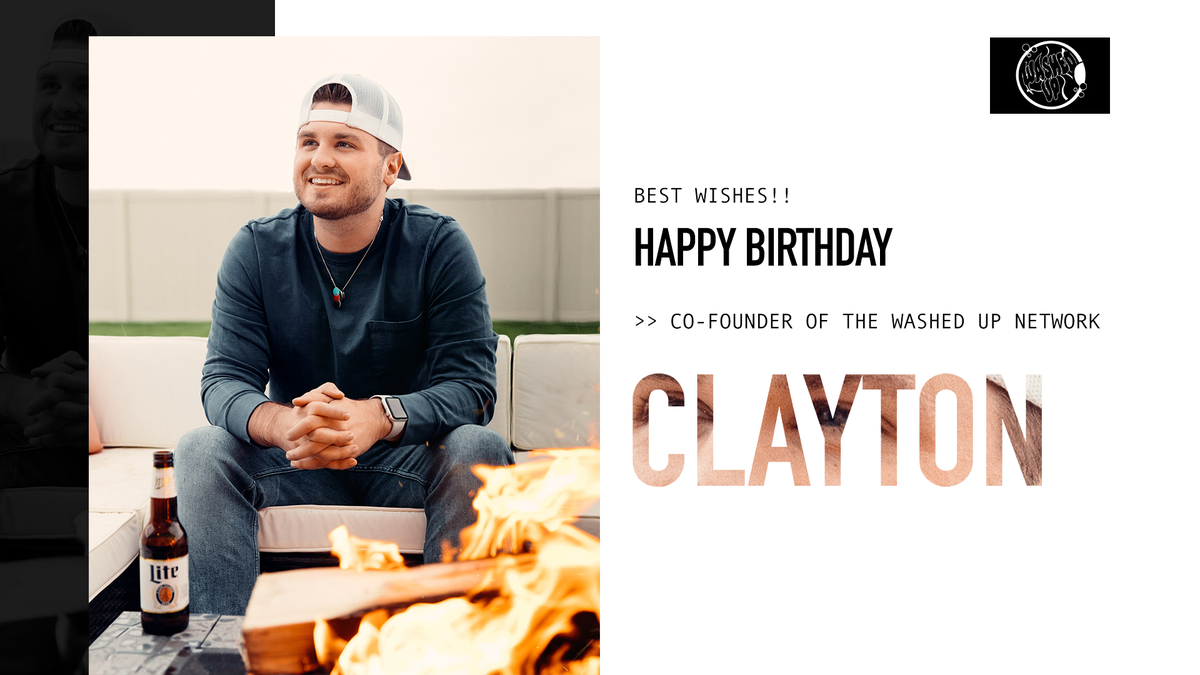 washedupnetwork's tweet photo. Happy birthday to our co-founder, @claywashedup!! We can't wait to celebrate and spend this next year with you! 🎉🎉 https://t.co/GkTuI6CtTn