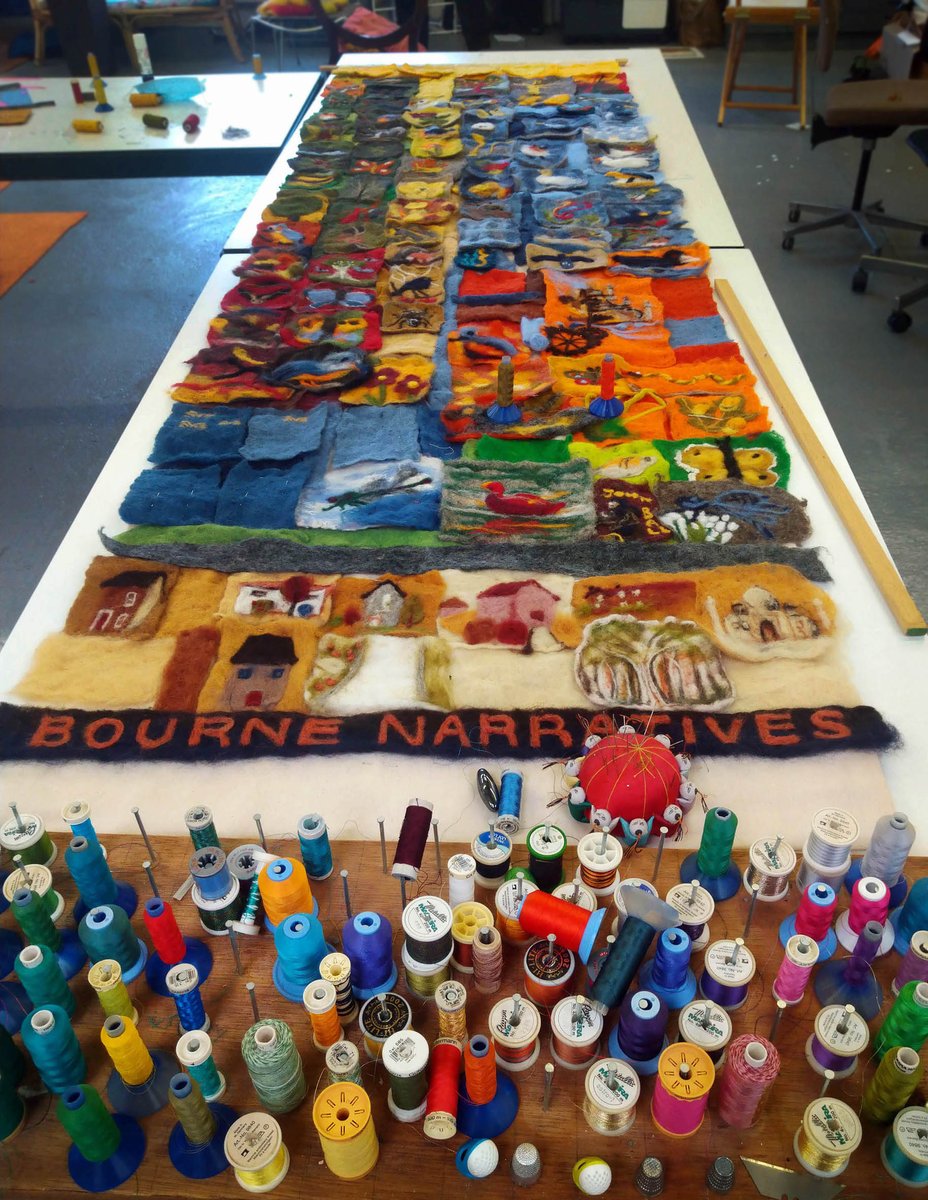 So the felts that were made for #BourneMill are coming together into a beautiful banner. Thank you  <a href="/essex_cdp/">Essex Cultural Diversity Project</a> @NTEssex &amp; everyone who's taken part, for enabling &amp; supporting this amazing project - it's been fantastic! Follow us on Facebook for updates #BourneNarratives #history