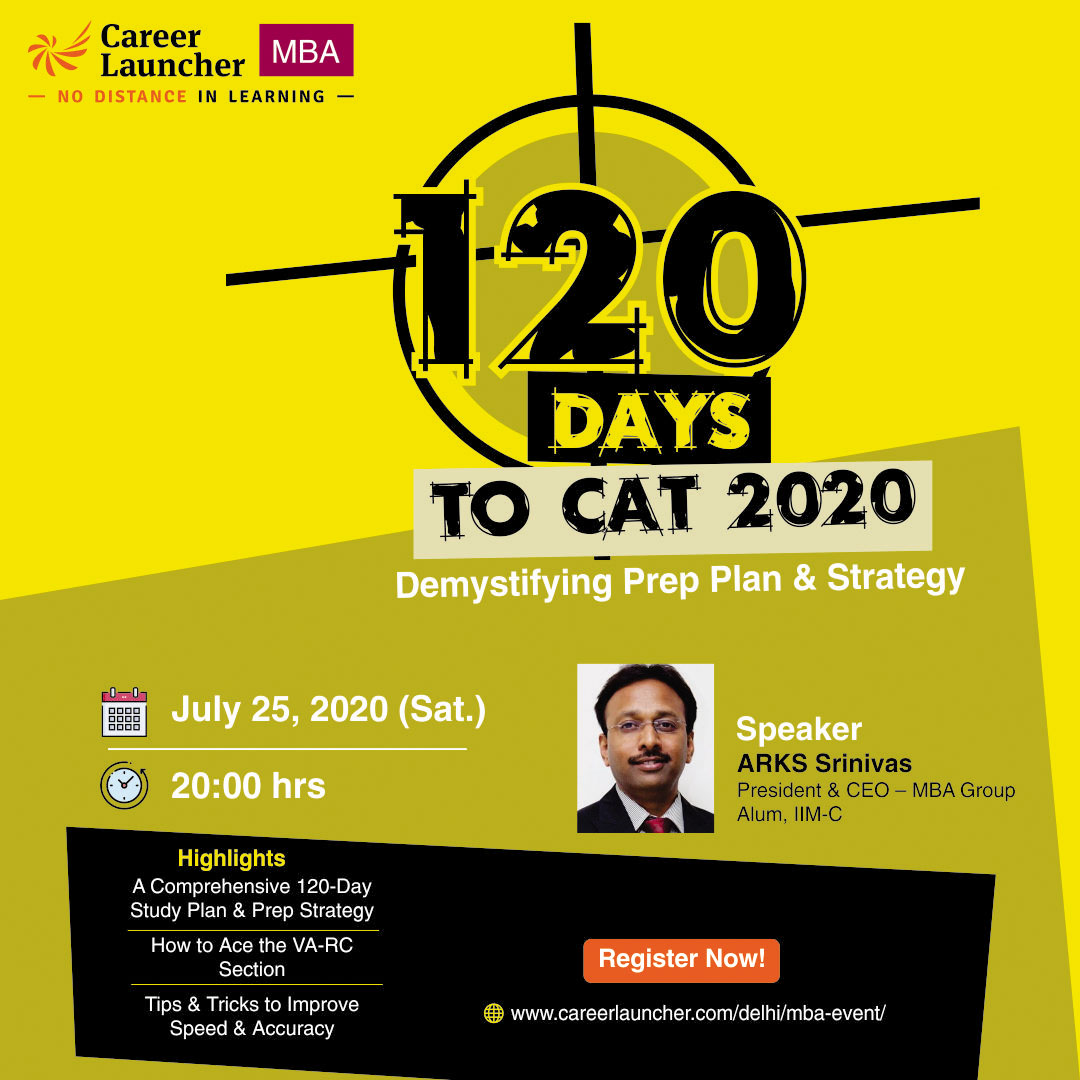 careerlauncher's tweet photo. Join us on 25th July with ARKS as he chalks out a 120 days  CAT 2020 preparation strategy for you. 

Registrations are open at https://t.co/RGV6vJaAY1

#CL4MBA #CL4CAT #CAT2020 #CATpreparation https://t.co/F4E757Qcx6