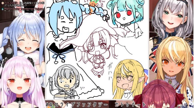 お絵描き戦争おちついたけど船長の帽子はさまったままなの草やで・・ww
#ホロライブファンタジー 