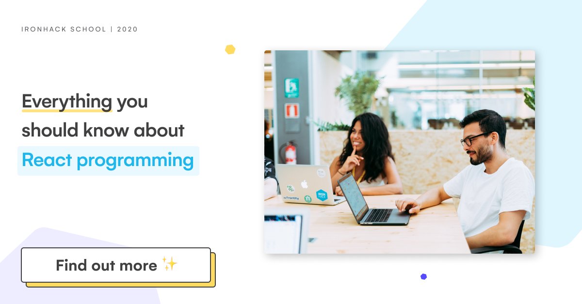 ironhackSAO's tweet photo. #React is one of the most used libraries in the #frontend world and one of the most demanded by #tech companies🌍✨ (you will learn it at our #webdev #bootcamp)⁠ Find out more in our last #blogpost 👉🏼  https://t.co/LSo9RQrWt0 https://t.co/2HiIOw0Gbs