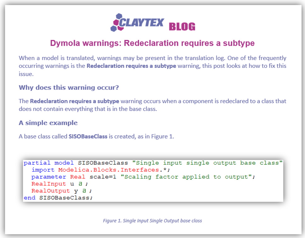 ClaytexDymola's tweet image. #ClaytexTechBlog 'Dymola warnings: Redeclaration requires a subtype' #Dymola #softwarewarning clkon.me/6Nu39