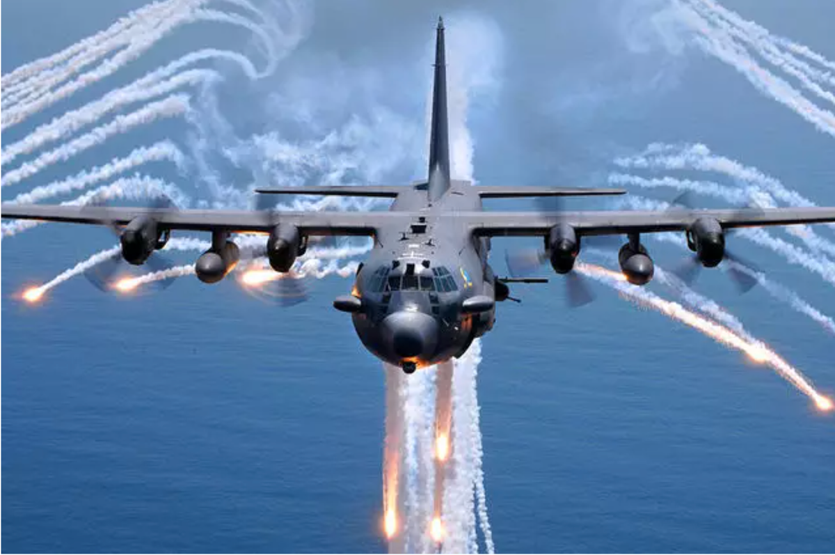 AC-130U "Spooky" and AC-130W Stinger IIMission: Both AC-130 variants are highly modified versions of the original C-130 airframe. The variants are both tasked with close-air support missions, convoy escort and point air defense.