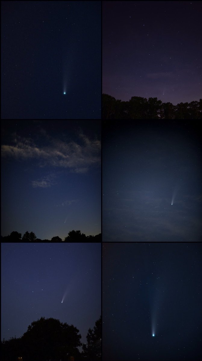 A few shots of #NEOWISE outside of Boston over the past week