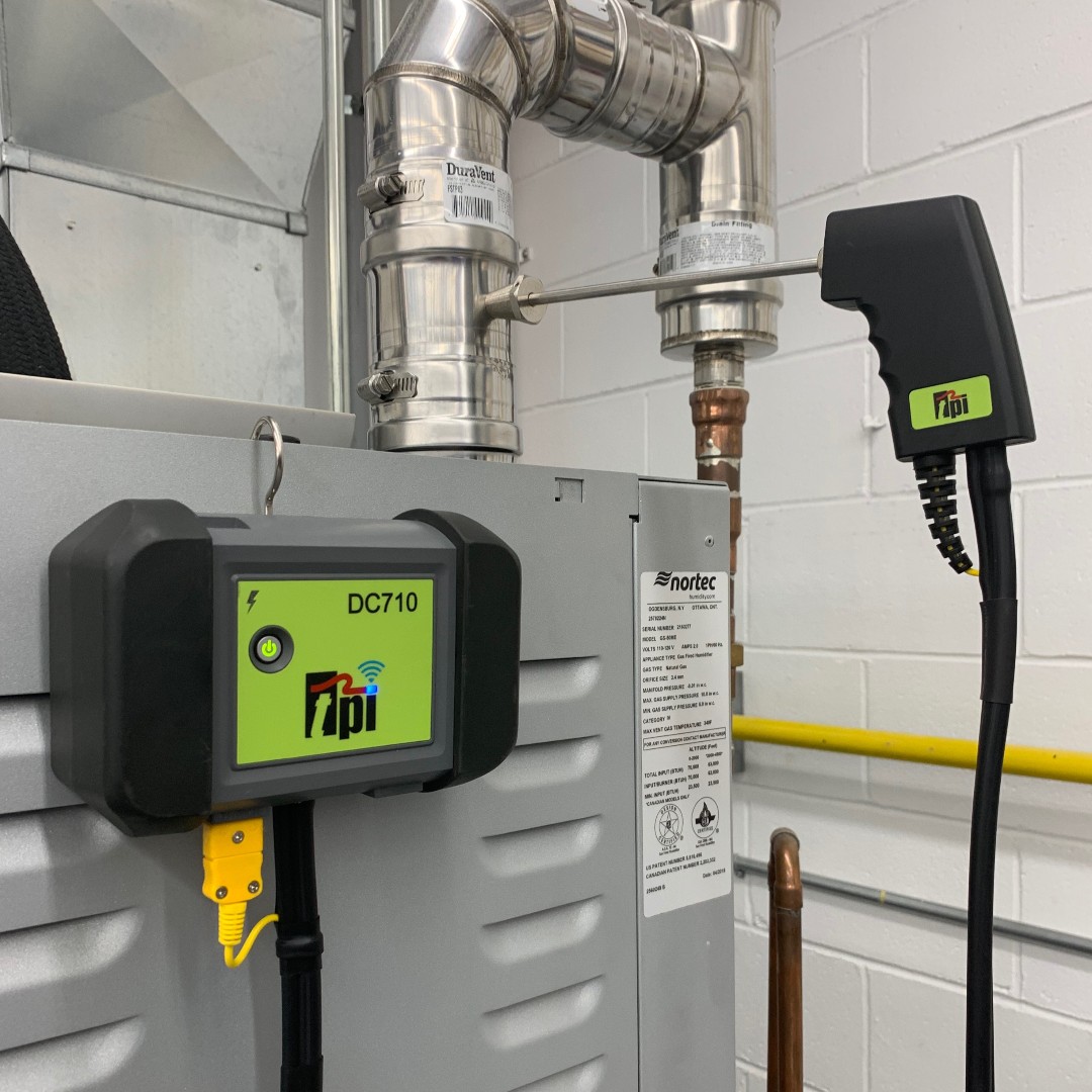 Rugged &amp; Compact DC710C1 Combustion Analyzer operates remotely via Bluetooth using your smartphone or tablet and free TPI app. Stay at the control center with your smartphone while the DC710 does the work at the stack. #hvactechnician #hvaclife  #furnacetuneup  #hvactech