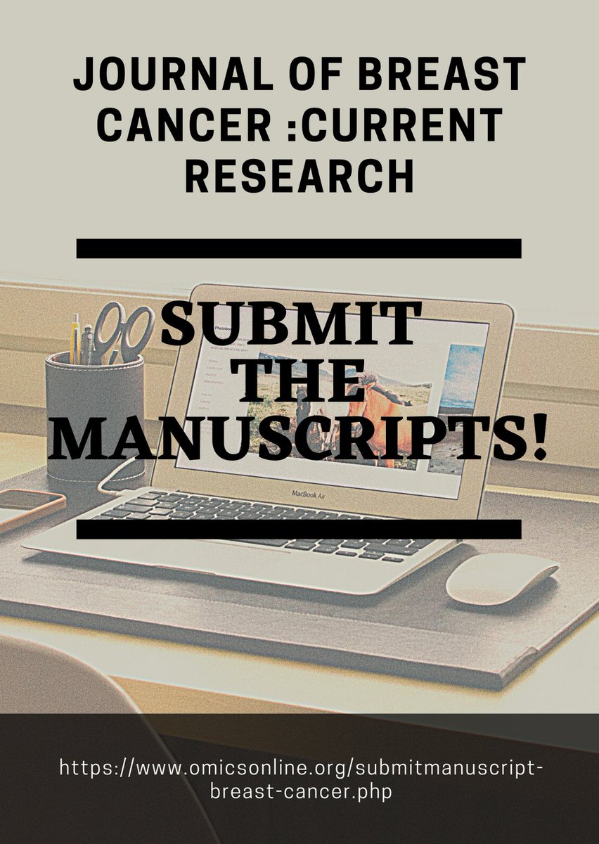 Testing new drug therapies and combinations of therapies for early-stage and locally advanced breast cancer.
We are proud to announce the we are looking for manuscripts for an peer reviewed  open access journals .
click here for more info : omicsonline.org/submitmanuscri…
#BREAST CANCER