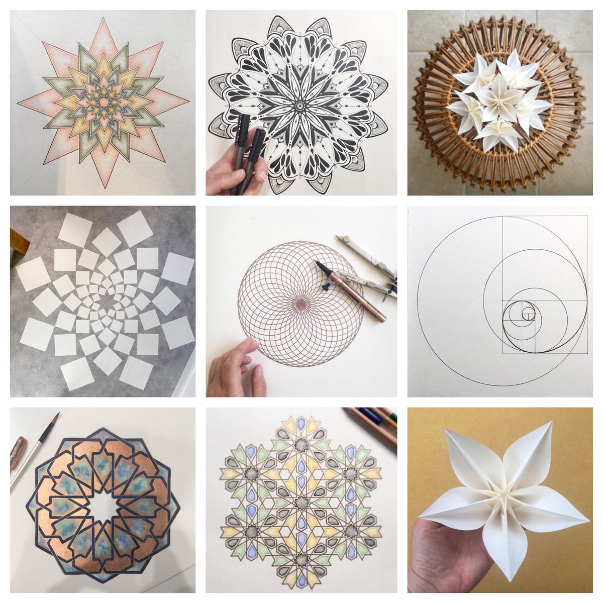 So, in an effort to be #10percentbraver, I’m thinking of offering an ‘Introduction to Geometric Art’ Zoom course this August!

More details in the next tweet - would anyone be interested? 

#IslamicGeometry #Mandalas #GothicRoseWindows #GoldenRatio #SacredGeometry