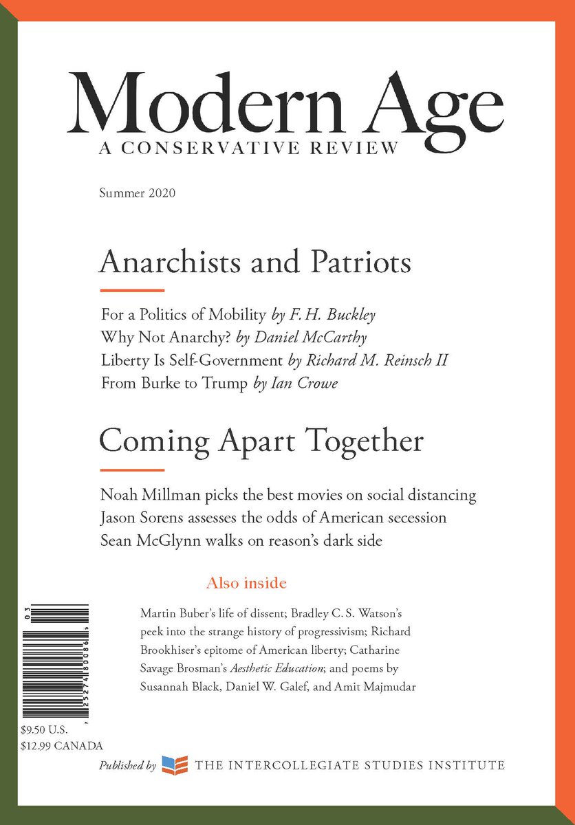 ModAgeJournal's tweet photo. The Summer issue of @ModAgeJournal is at press! @ToryAnarchist has crafted another brilliant lineup, featuring @fbuckley, @Reinsch84, @WriterJonLeaf , #NoahMillman, @suzania, @JasonSorens, #IanCrowe & more! Coming to mailboxes very soon. https://t.co/AnzDrpJ9rV