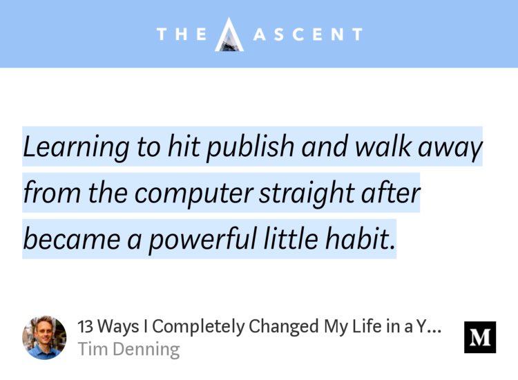 automatedmethod's tweet image. “13 Ways I Completely Changed My Life in a Year and So Can You” by @Tim_Denning
link.medium.com/VrCWnzQrk8