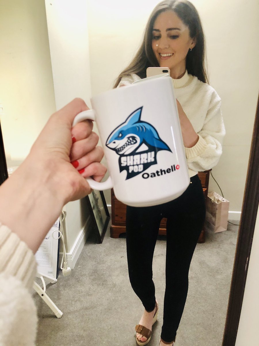 What is thiiis?....a🦈Pod mug shot of course 🥰 Can’t wait to have my first coffee from this thanks <a href="/Sharkpod1/">Sharkpod Podcast</a> <a href="/LukeCurry2020/">Luke Curry</a> <a href="/markbakerart/">Mark Baker</a> and thanks for having me 🤗
