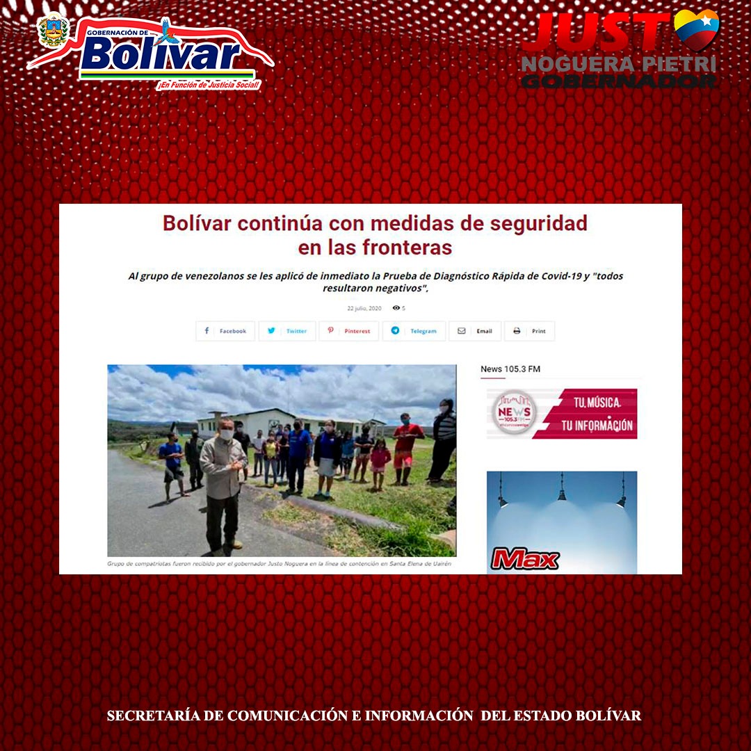 PrensaGoBol_'s tweet photo. #22JJul | #EsNoticia | Gobernador se mantiene al frente de la contención de la pandemia..  Vía...

👉@DiarioPrimicia  
https://t.co/xgxhKJGzrU

👉@DiariodeGuayana 

https://t.co/Ajo0BHMj7j

👉@SoyNuevaPrensa 
https://t.co/7sizBVfAiz

#AyúdanosACuidarte
@NicolasMaduro https://t.co/dfLyrZClyj