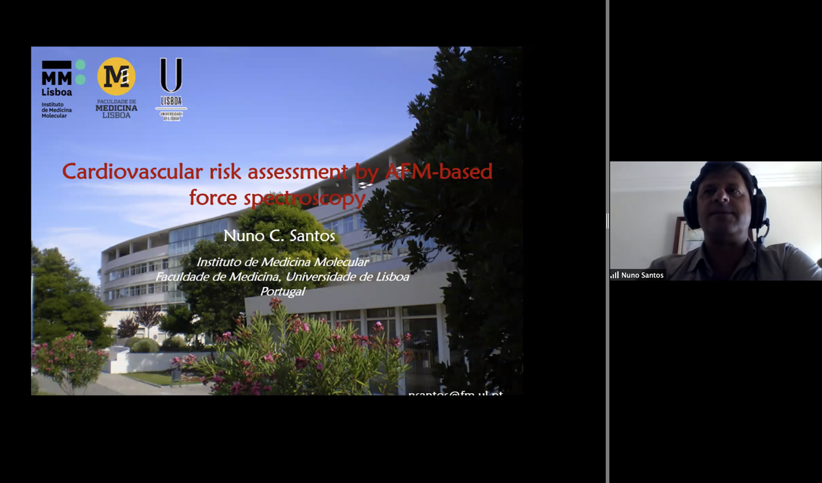 FM4B_Lab's tweet photo. The last day of the #AFMBioMed2020 summer school starts with the lectures by @SingleMolecules on Single molecule force spectroscopy and by Nuno Santos (#notOnTwitter) on AFM for cardiovascular risk assessment. https://t.co/XlY2wZAybD