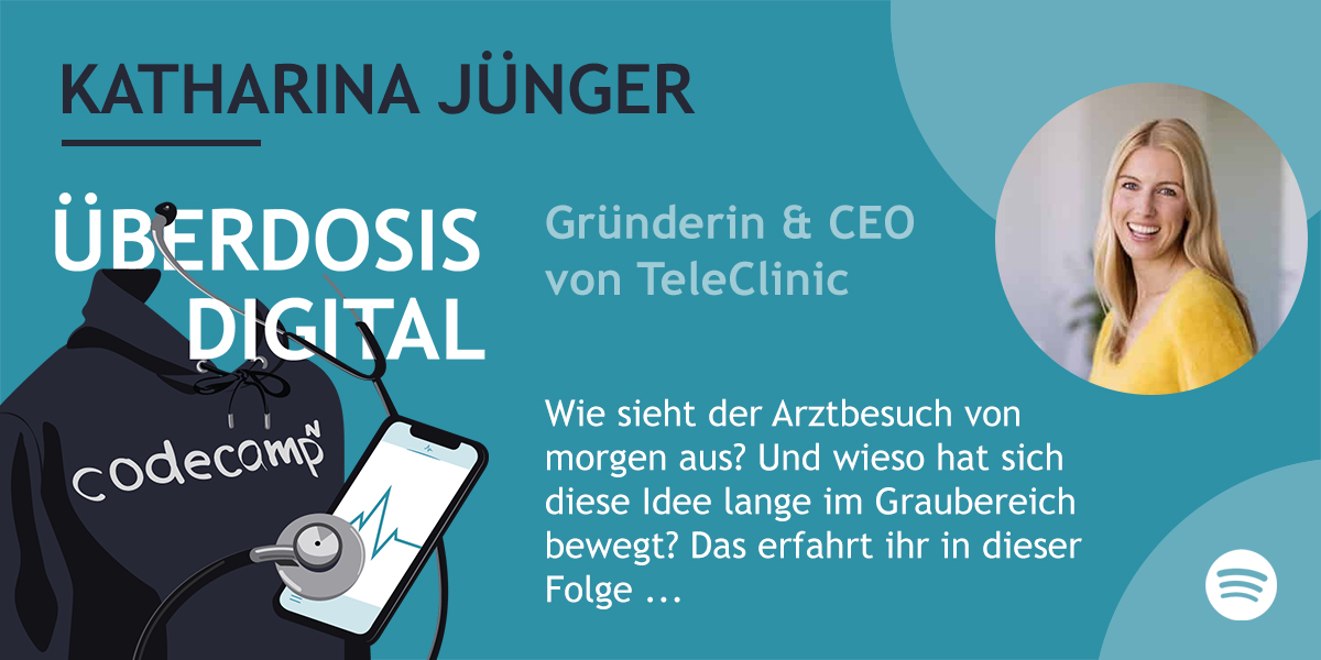 „Zu Beginn waren wir eigentlich noch in der Grauzone“

In der neuen Folge ihres #podcasts Überdosis Digital sprechen Doro und Kilian mit <a href="/JungerKatharina/">Katharina Jünger</a>, Gründerin und CEO von <a href="/TeleClinic_GmbH/">Teleclinic</a>, einer Plattform für Online Arztbehandlungen. Hier reinhören: spoti.fi/3eS9pUS