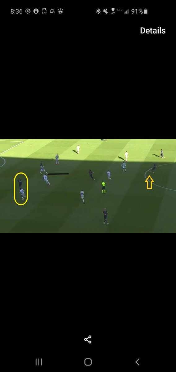 There was a similar run Mbappe made in the 7th minute in the same channel, where the pass wasn't quite as precise and Mbappe was pushed left a bit and ended in a cross from the byline which Bain secured. Next we look at another pressing and transition sequence.
