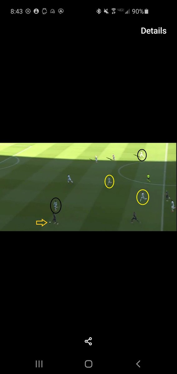 Players get out of position, lines are broken, and mistakes are made. Question is are players athletic and good enough to recover? Next 2 pics show Frimpong's recovery to track Neymar with the ball, then our defenders and midfielders collapsing in the box.
