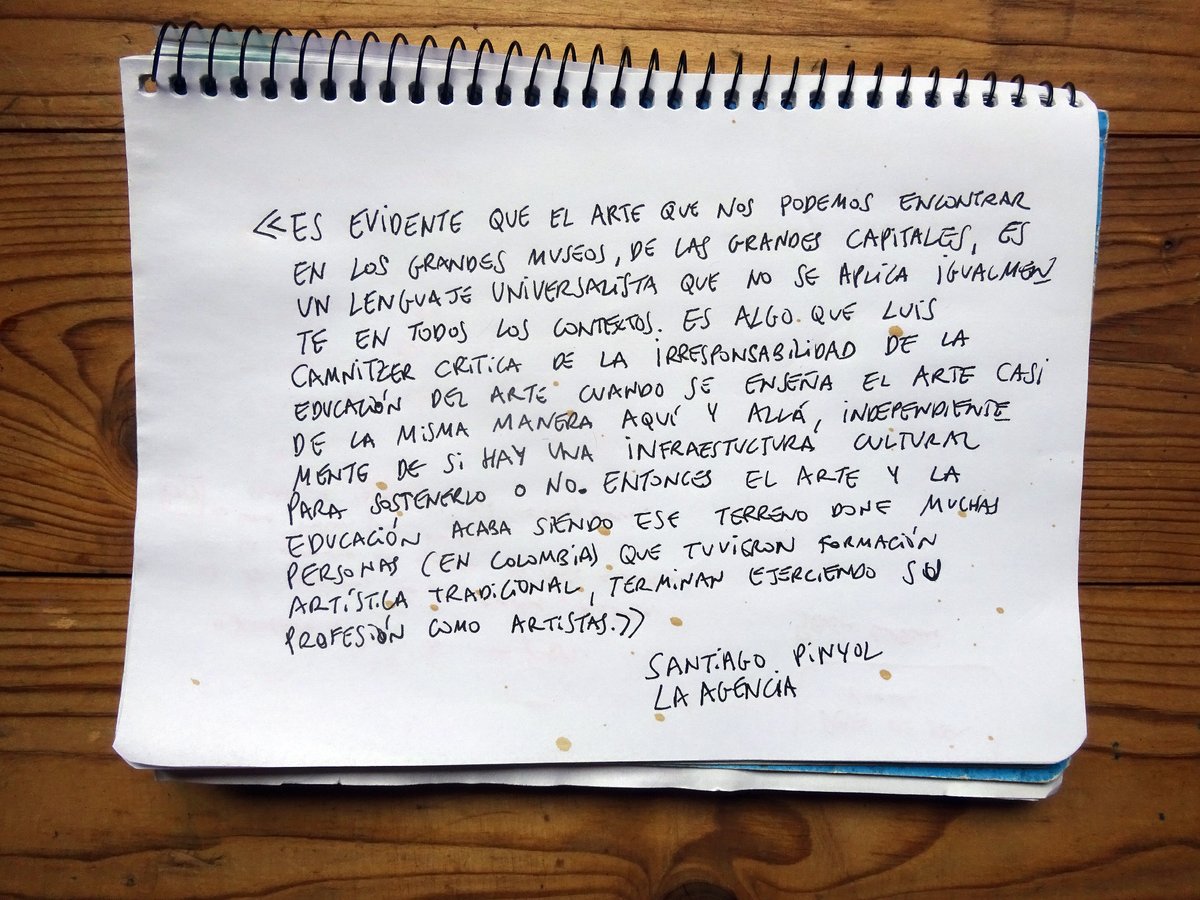 Radio_Web_MACBA's tweet photo. En esta conversación con el colectivo colombiano Laagencia 🦠@porlosagentes https://t.co/BKI86doedW hablamos de arte y educación, prácticas instituyentes, gesticos decoloniales, escuelas de garaje, escritura colectiva, traducciones de sur a sur y coeficientes performativo. https://t.co/wQwpyZcxDe