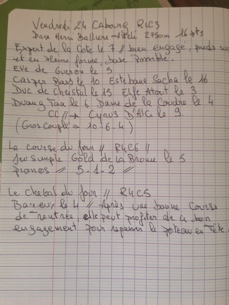 RueDesTurfistes's tweet photo. Papier https://t.co/PIRSL611Ml pour vendredi de premier jet.
Bonne journée les Turfistes 📄👍
@PMU_Hippique @ZEturfFr
Team rue @Studio_6_1 @JPalast @questacarlito @RueDesTurfistes https://t.co/7SNhyOR6OB