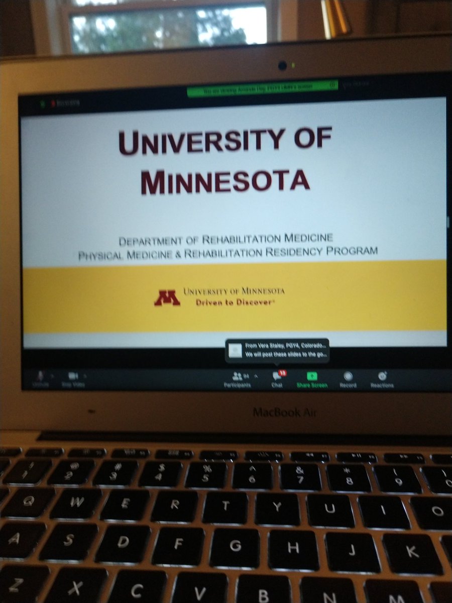 GopherPMR's tweet photo. Great time last night with @jeubanksMD @PmrScholars @CUPhysMed @UTHPMR @MPoliakTunisMD and the virtual residency fair.  The @NHausMD bowtie made the slide deck and we hope everyone got the info they needed.  We'll be back on 8/24 for our next #MNMonday.  #physiatry https://t.co/JWwL2bgJtO
