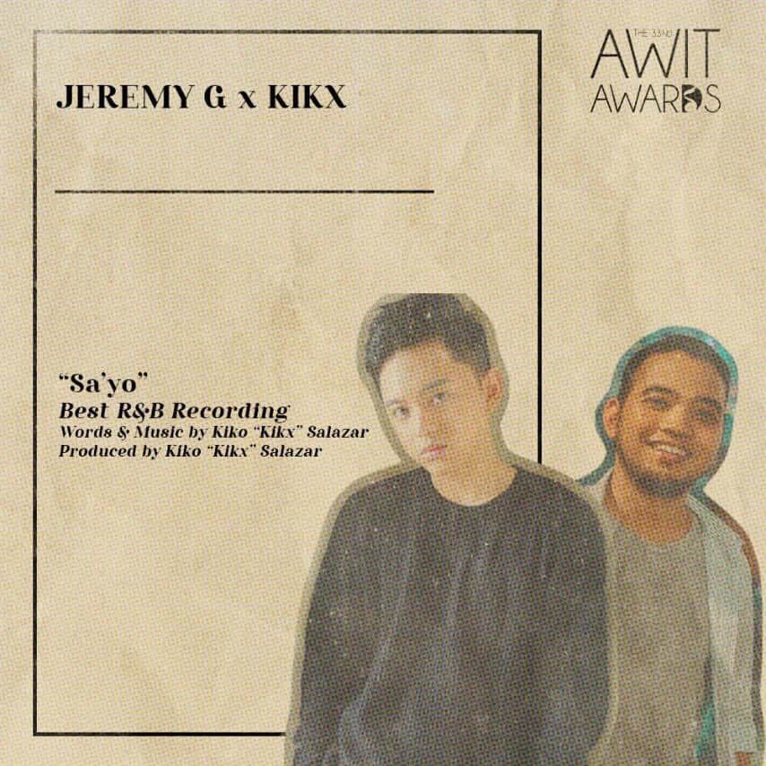 jereminions_qc's tweet photo. Congratulations, @imjeremyg !🙌 Finalist for BEST R &amp; B Recording on 33rd Awit Awards! 

@kikxsalazar @StarMusicPH https://t.co/VMitoOYm6k