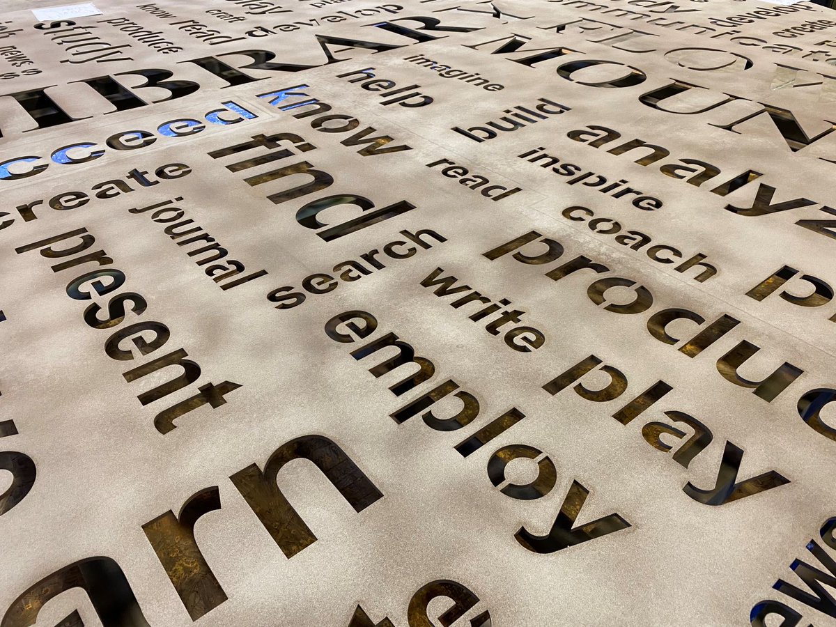 BeckGroup's tweet photo. Our team at Factory Blue recently installed a custom steel sign at @FMPublicLibrary. A special finish was used to intentionally age and distress the steel. Check it out!
#Prefab #Prefabrication #FactoryBlue https://t.co/0KfZtgE1wb