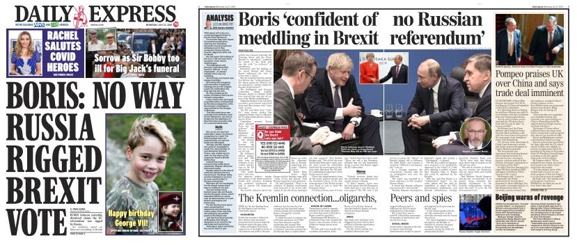 And, finally, we have the Express. There’s this important report that has taken 9 months to surface. And its splash? The Prime Minister denying something that nobody – not even the most ardent Remainer – had ever suggested./24
