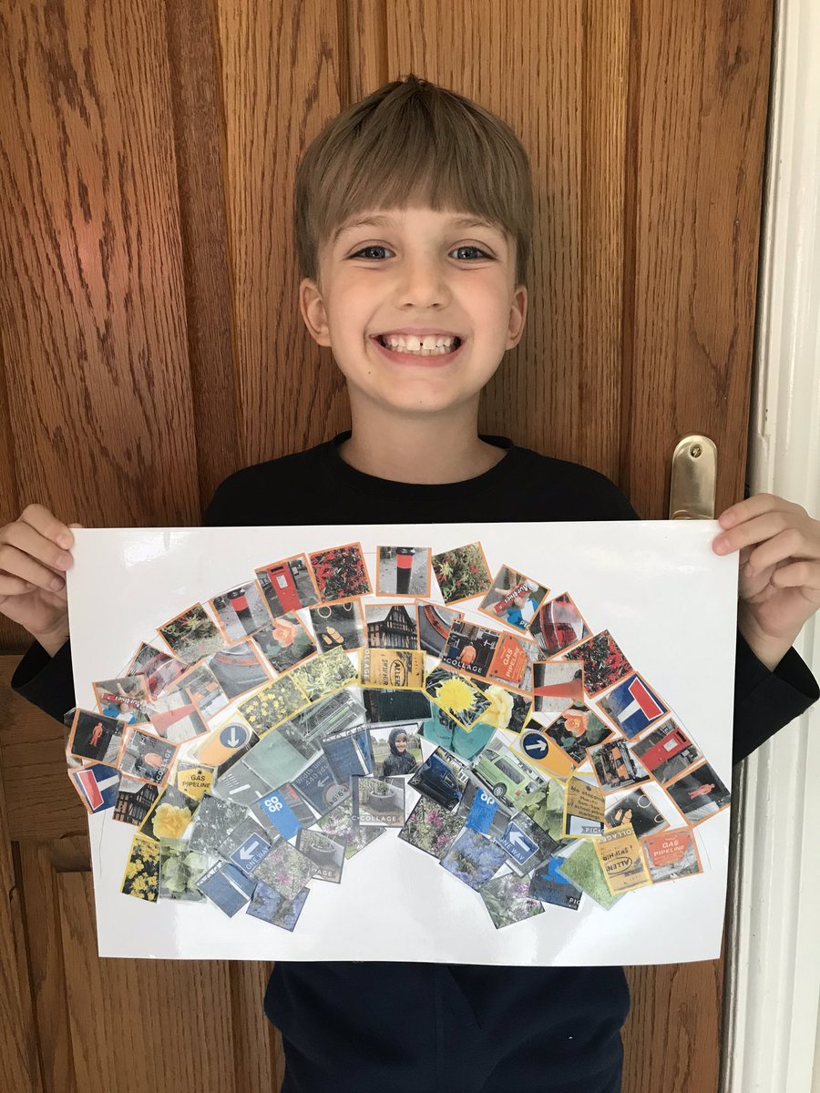 cn77's tweet photo. @TyntesfieldJM Matthew made a rainbow out of all his colour walk pictures this morning! 🌈 https://t.co/A8MxoXUxze