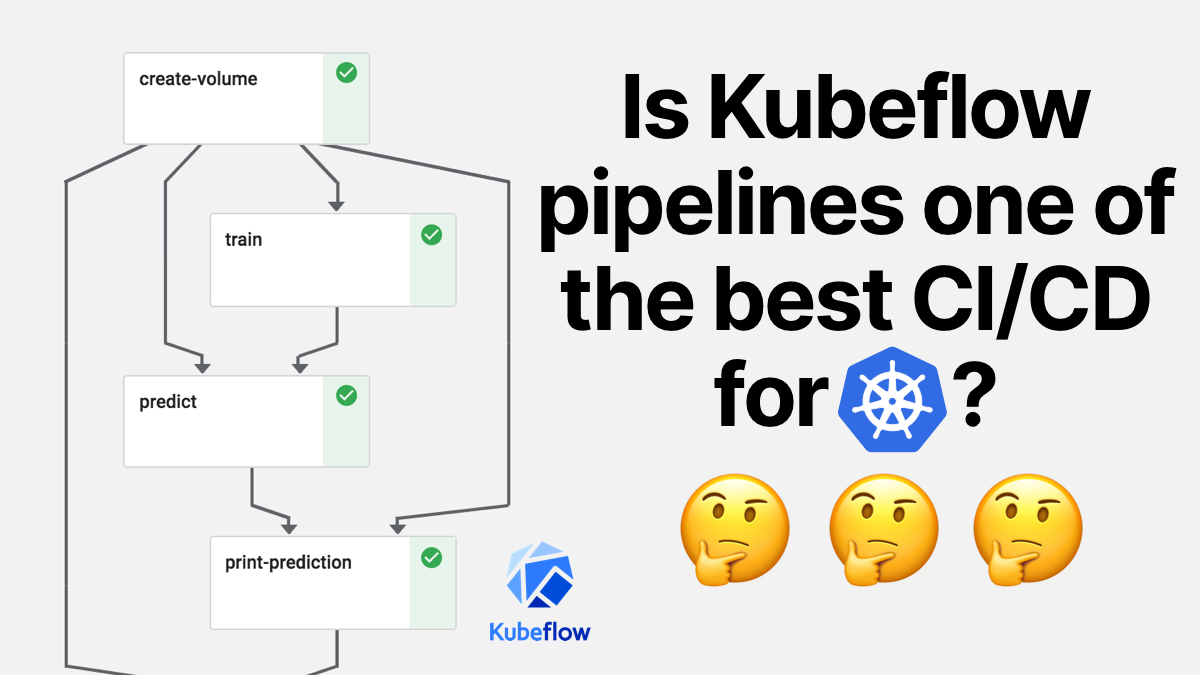 THREAD: Is it possible that Kubeflow pipeline is one of the best CI/CD tools for Kubernetes? I spent some time playing with Kubernetes & @kubeflow pipelines, and they have one feature which is just great: You can define the pipeline with real code!