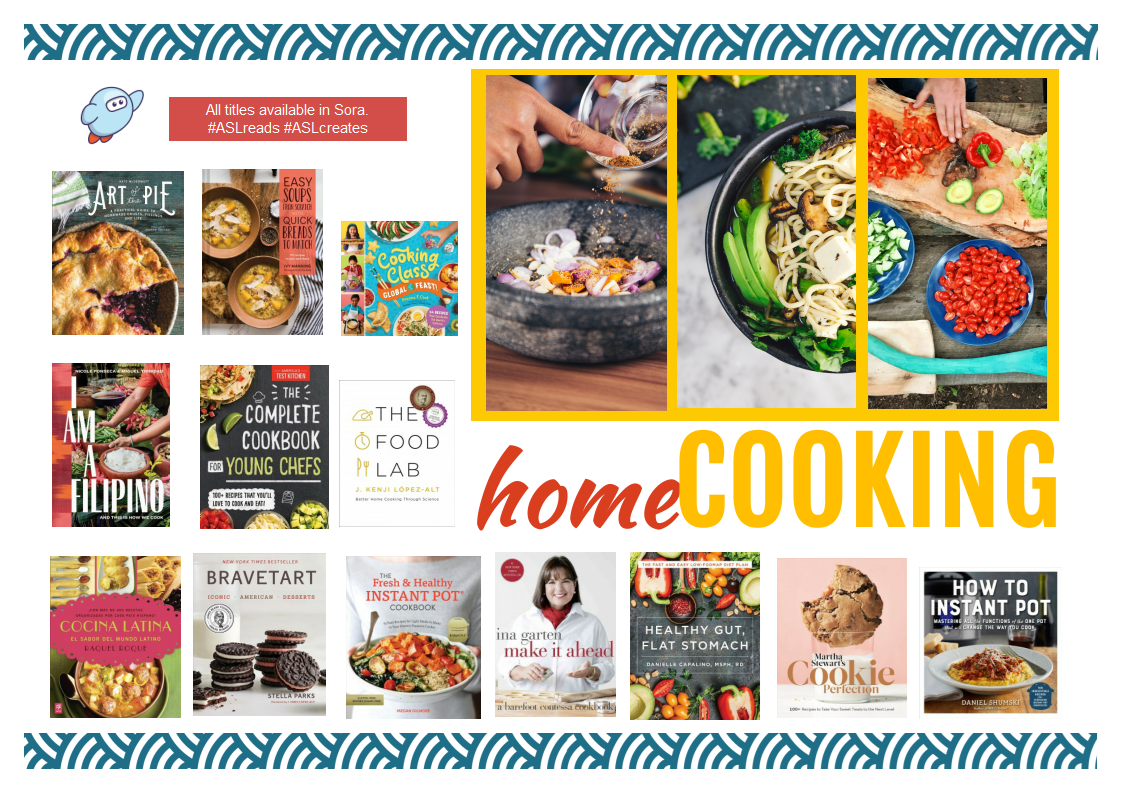 ASLMellon's tweet photo. Tired of the same menu? Check out a cookbook from Sora. #dinner #lunch #mealideas #desserts #stayhome #staysafe #aslreads #aslcreates https://t.co/aQYDoVYErO https://t.co/DSVSxkewe7
