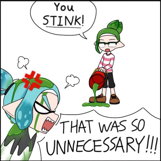 KatKitCat's tweet photo. Do you guys ever meet that one person that puts on a lot of perfume/deodorant to a point it really stinks? 
Yeah, I headcanon Inkfall to be like those people.
——
 #コロイカ #splatooncoroika
#splatoonmanga #splatooninkfall #splatoonhalfrim https://t.co/3wtC6eF6Ca