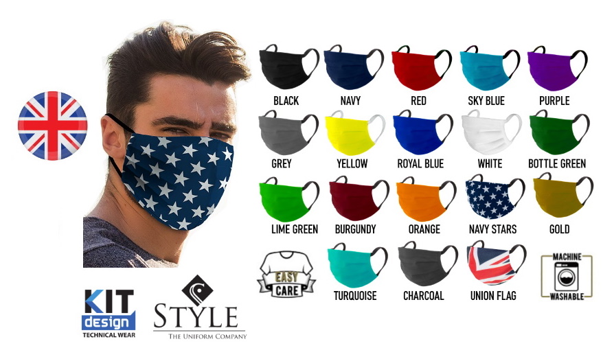 garmentec's tweet image. Reusable cloth face masks UK designed and made in UK by technical wear specialists @StyleUniforms and @KITDesign, with antibacterial SilverPlus+ lining. From just £2.90 each,  sold in packs of 5. Free shipping. kitdesignworks.co.uk/product-page/f… #facemask #facecovering #clothmask