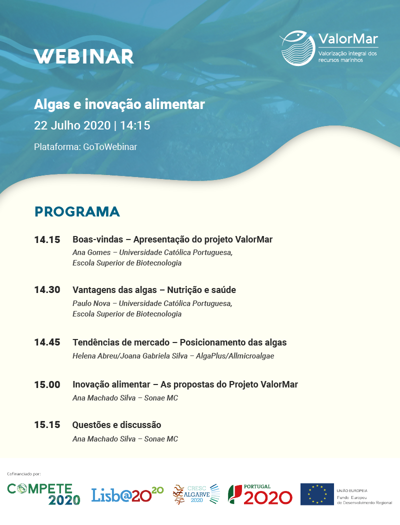 ValorMarPT's tweet photo. O webinar Algas e #inovaçao #alimentar encontra-se a decorrer 🍵🍵

▶️🔜Fique atento aos novos desenvolvimentos! https://t.co/L8IfHPVTdo