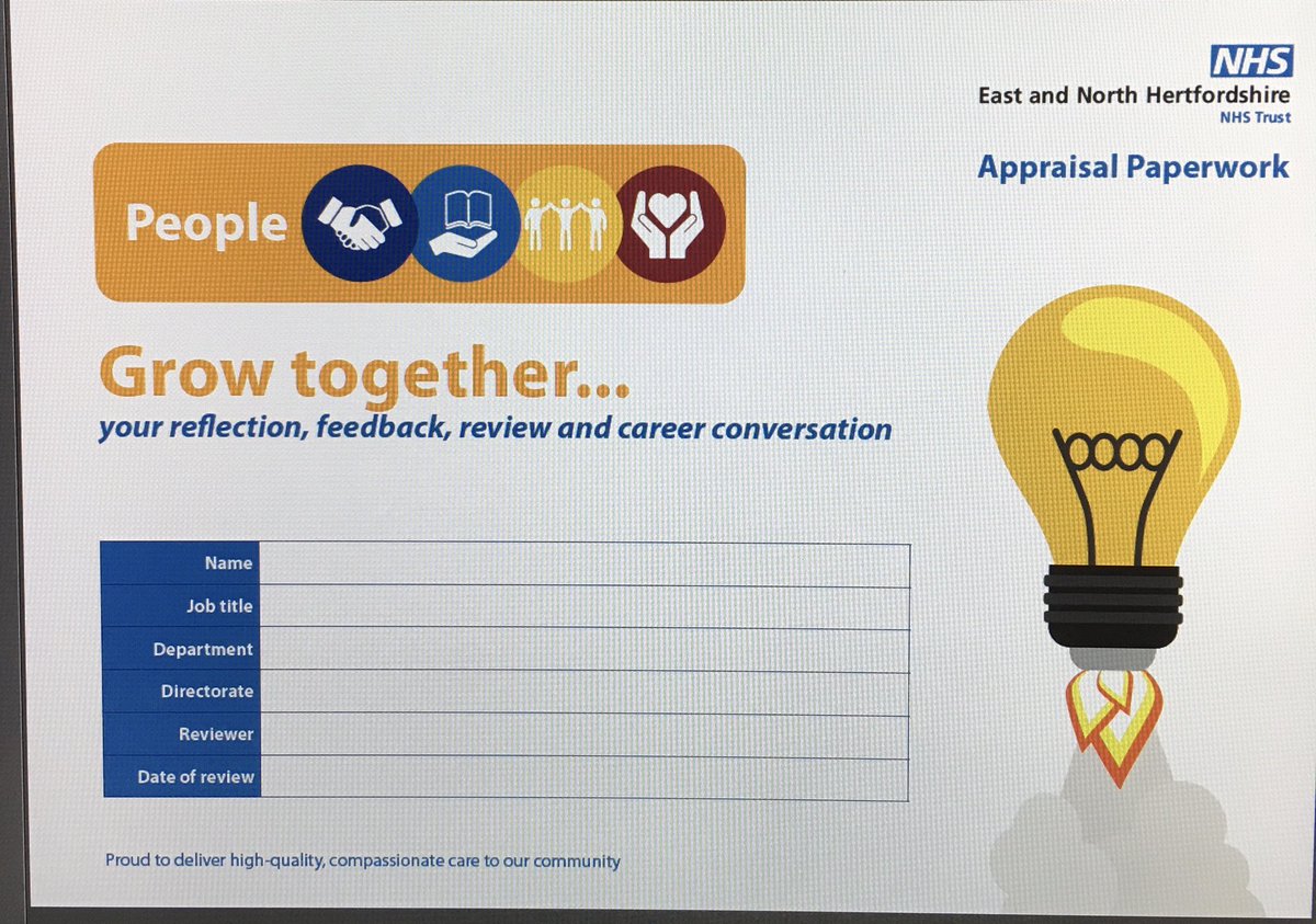 Very happy to be launching ⁦<a href="/enherts/">East and North Hertfordshire Teaching NHS Trust</a>⁩ AfC Grow Together reflection, feedback, review and career conversation...our Talent focused approach to Appraisal ⁦<a href="/HRanarchist/">Duncan Forbes</a>⁩ ⁦<a href="/SteveAndrews3/">Steve Andrews</a>⁩ ⁦<a href="/nicola_owen2/">Nikki Owen</a>⁩