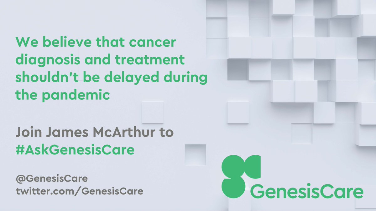 What are your thoughts on the impacts of #covid on cancer patients and delays in diagosis and treatments? How do you think the independent sector can support? Join me tonight from 6pm on Twitter to  #AskGenesisCare #takeover
