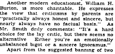 Anyway. The Wall Street Journal, May 1958. A piece from one William Henry Chamberlin. This uses the phrase “reactionary liberals” in a way exactly opposite from the way I've used it. Oh well. It’s, in large part, an indictment of progressive censorship, specifically in literature